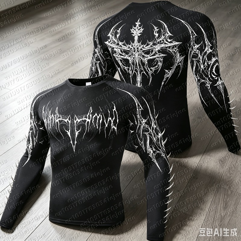 T Shirt Tight Fit - Compression Shirt Men Casual Skinny T-shirt