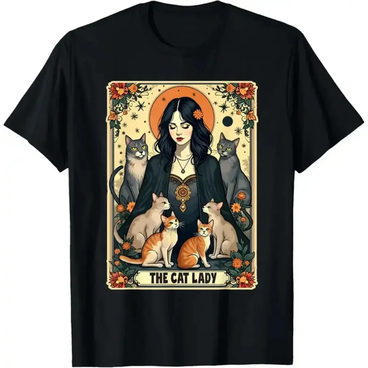 Undershirt Crew Neck - Unisex The Cat Lady Tarot Card