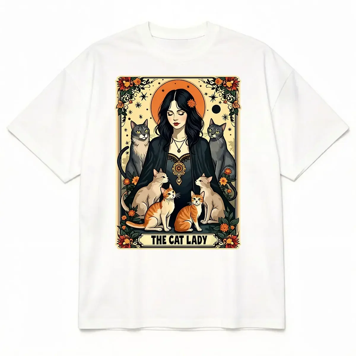 Unisex The Cat Lady Tarot Card - огляд і ціна Undershirt Crew Neck